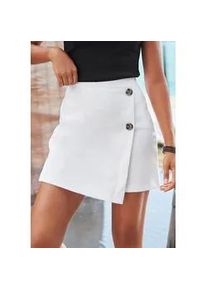 Hosenrock Buffalo Gr. 34, weiß Damen Röcke Skort in Wickeloptik mit Zierknöpfen, Skort, casual-chic, elegant