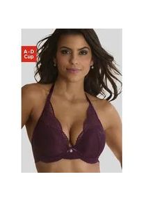 Neckholder-BH Nuance "Vivianna" Gr. 80, Cup B, lila (aubergine) Damen BHs mit verschiedenen Träger Varianten, floraler Spitze, Dessous