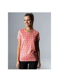 T-Shirt TRIGEMA "TRIGEMA Sport mit modischem Allover-Print" Gr. XXL, rot (apricot) Damen Shirts