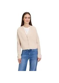 Strickjacke Cartoon "Cartoon Basic-Strickjacke mit V-Ausschnitt" Gr. 40, beige Damen Strickjacken Struktur