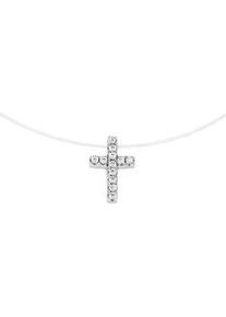 Collier Smart Jewel "Anhänger Kreuz, Silber 925" Halsketten Gr. 45cm, Silber 925 (Sterlingsilber), silberfarben (silber) Damen