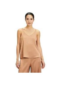 Satinbluse Vera Mont "Vera Mont Satin-Bluse mit V-Ausschnitt" Gr. 34, braun (golden cinnamon) Damen Blusen