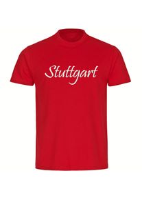 multifanshop Kinder T-Shirt - Stuttgart - Schriftzug - Druck weiß - Kind