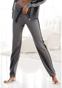 BENCH. LOUNGEWEAR Loungehose mehrfarbig Gr. 32/34 für Damen. Mit Logodruck. Bequem. Nachhaltig.