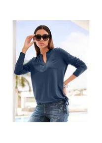 Langarmshirt Heine "Shirt" Gr. 50, blau (dunkelblau) Damen Shirts