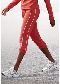 H.I.S. H.I.S Caprihose rot Gr. 32/34 für Damen. Mit Bindeband, Logostickerei, Piping, Logoschriftzug. Bequem. Nachhaltig.