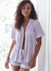 s.Oliver Pyjamaoberteil rot Gr. 32/34 für Damen. Mit V-Ausschnitt. Loose Fit. Nachhaltig.