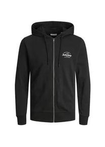 Jack & Jones PlusSize Sweatjacke JACK & JONES PLUSSIZE "JJFOREST SWEAT ZIP HOOD PLS" Gr. 5XL, schwarz Herren Sweatjacken