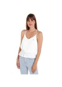 Blusentop Tommy Jeans "TJW ESSENTIAL STRAPPY TOP" Gr. S (36), weiß Damen Blusen mit Tommy Jeans Logo