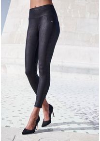 Lascana Leggings schwarz Gr. 40/42 für Damen. Mit Allover-Druck. Schmal