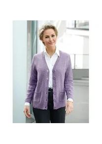 Cardigan Classic Basics Gr. 54, lila (flieder, meliert) Damen Strickjacken