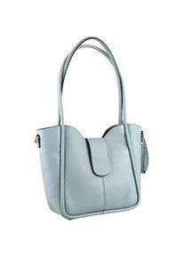 Schultertasche Collezione Alessandro "Nizza" Gr. B/H/T: 34cm x 28cm x 11cm one size, blau (hellblau) Damen Taschen aus weichem Leder, Made in Italy