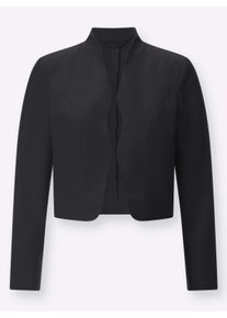 sheego Große Größen Bolerojacke mit Wellenabschluss, Stehkragen, schwarz, Größe 46 - Damen