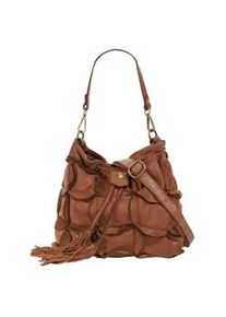 Henkeltasche Samantha Look Gr. B/H/T: 24cm x 22cm x 17cm onesize, braun (cognac) Damen Taschen echt Leder, Made in Italy