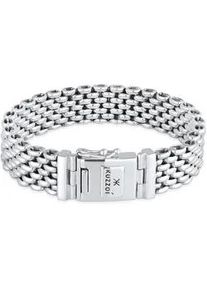 Armband Kuzzoi "Herren Breit Massiv Kastenverschluss 925 Silber" Armbänder Gr. 23cm, ohne Stein, Silber 925 (Sterlingsilber), silberfarben (silber) Herren