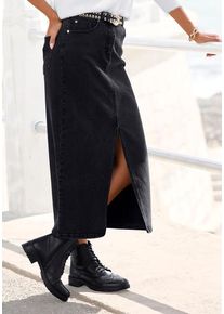 Buffalo Jeansrock schwarz Gr. 34 für Damen. Figurumspielend. Nachhaltig.