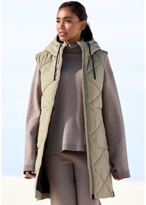 ELBSAND Steppweste beige Gr. L/40 für Damen. Mit Logodruck. Comfort Fit