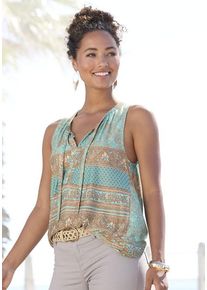 Lascana Tanktop mehrfarbig Gr. 32/34 für Damen. Mit V-Ausschnitt. Figurumspielend