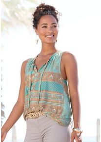 Lascana Tanktop mehrfarbig Gr. 32/34 für Damen. Mit V-Ausschnitt. Figurumspielend