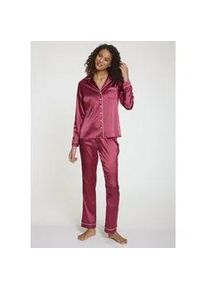 Pyjama s.Oliver Gr. 44, lila (beere) Damen Homewear-Sets mit Schlafmaske