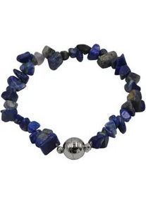 Armband Steuer "Splitter- Lapislazuli blau" Armbänder Gr. 19cm, Metall, blau Damen