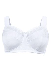 Große Größen BH ohne Bügel mit wattierten Cups und Stickereispitze Gr. 110C weiß von sheego für Damen