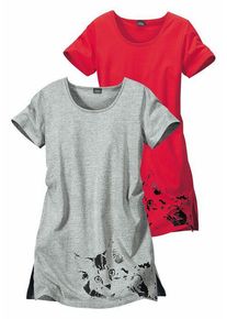 Vivance Dreams Nachthemd mehrfarbig Gr. 32/34 für Damen. Rundhals und Druck. Basic. Nachhaltig.
