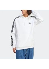 Kapuzensweatshirt Adidas SPORTSWEAR "ESSENTIALS 3STREIFEN HOODIE" Gr. XXXL, weiß Herren Sweatshirts