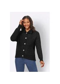 Strickjacke Heine Gr. 46, schwarz Damen Strickjacken