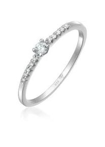 Verlobungsring Elli DIAMONDS "Diamant Verlobung Hochzeit (0.11 ct) 585 Weißgold" Fingerringe Gr. 52mm, 0.01 ct P1 = bei 10-facher Vergrößerung erkennbare Einschlüsse, Weißgold 585, weiß (weiß, weiß) Damen