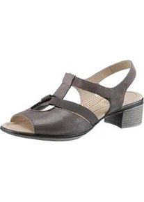 Sandalette Ara "LUGANO" Gr. 4,5 (37,5), grau (taupe) Damen Schuhe Sommerschuh, Sandale, Blockabsatz, in Schuhweite H (= sehr weit)