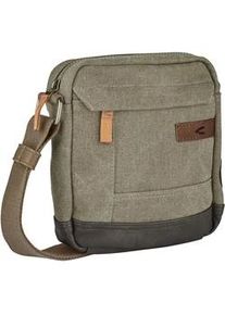 Umhängetasche Camel Active "Air" Gr. B/H/T: 19cm x 21cm x 5cm, grün (khaki) Damen Taschen Canvas Modell aus weichem Lederimitat abgerundet mit Applikationen