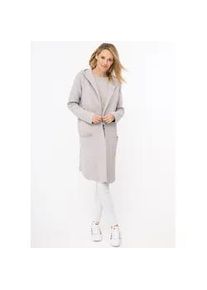 Strickjacke Zwillingsherz ""Janina"" Gr. S/M, grau (hellgrau) Damen Strickjacken mit aufgesetzten Taschen und weichem Griff