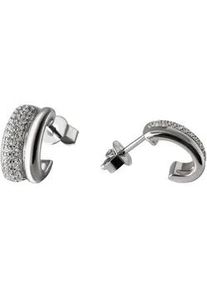 Paar Ohrstecker Firetti "Schmuck Geschenk Silber 925 Ohrschmuck Ohrringe teilw. 2-reihige Optik" Gr. Silber 925 (Sterlingsilber), silberfarben (silberfarben, kristallweiß, kristallweiß) Damen mit Zirkonia (synth.)