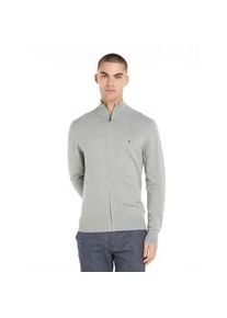 Cardigan Tommy Hilfiger "PIMA ORG CTN CASHMERE ZIP THRU" Gr. L, grau (light grey heather) Herren Strickjacken