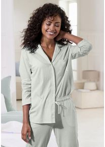 s.Oliver Pyjamaoberteil grün Gr. 32/34 für Damen. Mit V-Ausschnitt. Bequem. Nachhaltig.