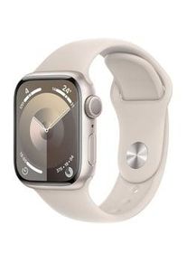 Apple Watch Series 9 GPS 41mm: Polarstern Aluminiumgehäuse, Polarstern Sportband - S/M, Gesundheits- & Fitnessfeatures, SOS-Funktion, Kompatibilität, Personalisierung, Langlebigkeit, WLAN & Bluetooth.