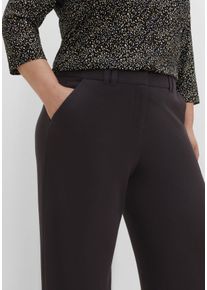 Große Größen Weite Hose mit Streifenstruktur, extralanges Bein Gr. 44 schwarz gestreift von sheego für Damen