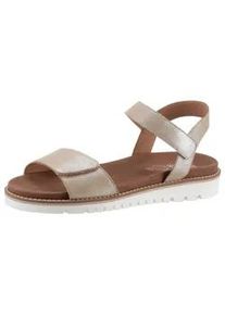 Sandale Ara "KENT" Gr. 37, beige (sand) Damen Schuhe Sommerschuh, Sandalette, Keilabsatz, mit Klettverschlüssen, G-Weite