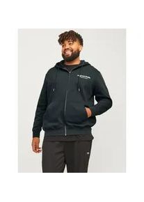 Jack & Jones PlusSize Kapuzensweatjacke JACK & JONES PLUSSIZE "JORVESTERBRO SWEAT ZIP HOOD NOOS PLS" Gr. 6XL, schwarz (forest river) Herren Sweatjacken