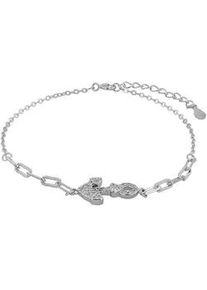 Armband ADELIA ́S "Damen Anker aus 925 Silber mit Zirkonia 17+3 cm" Armbänder Gr. 17 + 3, Silber 925 (Sterlingsilber), silberfarben (silber) Damen