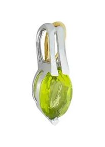 Ketten-Anhänger Vivance "375/-Gelbgold/Weißgold mit Peridot" Schmuckanhänger Gr. ONE-SIZE, Gold, 1,1 g, bunt (mehrfarbig) Damen