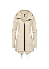 Sweatjacke Ragwear "Wingi", Damen, Gr. M (38), beige (ecru), 95% Polyester, 5% Elasthan, tailliert ca. Mitte Oberschenkel, hoch geschlossener Ausschnitt, eng normaler Saum mit Daumenl&ouml;chern, Sweatjacken Sweatjacke, Sportliche Damen Kapuzenjacke mit kuschelig weichem Innenleben