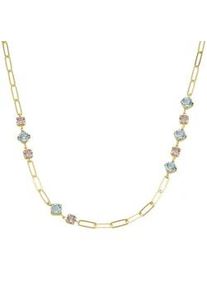 Collier Smart Jewel "mit blauen und lila Kristallsteinen, Silber 925" Halsketten Gr. 45cm, Silber 925 (Sterlingsilber), bunt (mehrfarbig) Damen