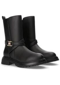 Bikerboots Tommy Hilfiger Gr. 36, schwarz Kinder Schuhe Chelseaboots, Stiefel, Winterstiefel mit goldfarbenem Logo-Emblem