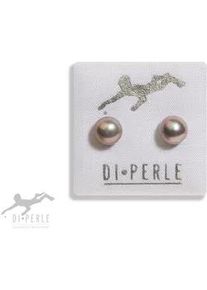 Paar Ohrstecker DI PERLE "Damen Perlenschmuck 585 Gelbgold Süsswasser Perlen Ohrstecker" Ohrringe Gr. Damen, grau Damen Perlenschmuck