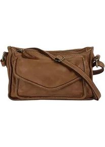 Umhängetasche CLUTY Gr. B/H/T: 23cm x 16cm x 6cm onesize, braun (cognac) Damen Taschen echt Leder, Made in Italy