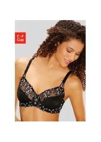 Bügel-BH Nuance Gr. 95, Cup C, schwarz Damen BHs Bügel-BH BH Spitzenwäsche Spitzen-BH aus feiner, floraler Stickerei Spitze, Dessous