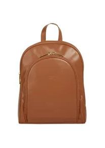 Cityrucksack CLUTY Gr. B/H/T: 30cm x 25cm x 12cm, braun (cognac) Rucksäcke echt Leder, Made in Italy