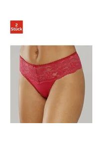 String Nuance Gr. 44/46, rot (2xrot) Damen Unterhosen Dessous mit breitem Spitzenband